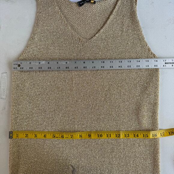 Yunika NWT Gold Knit Dress Midi S/M Swim Cover Up Vacation Resort Party Italy - Picture 13 of 14